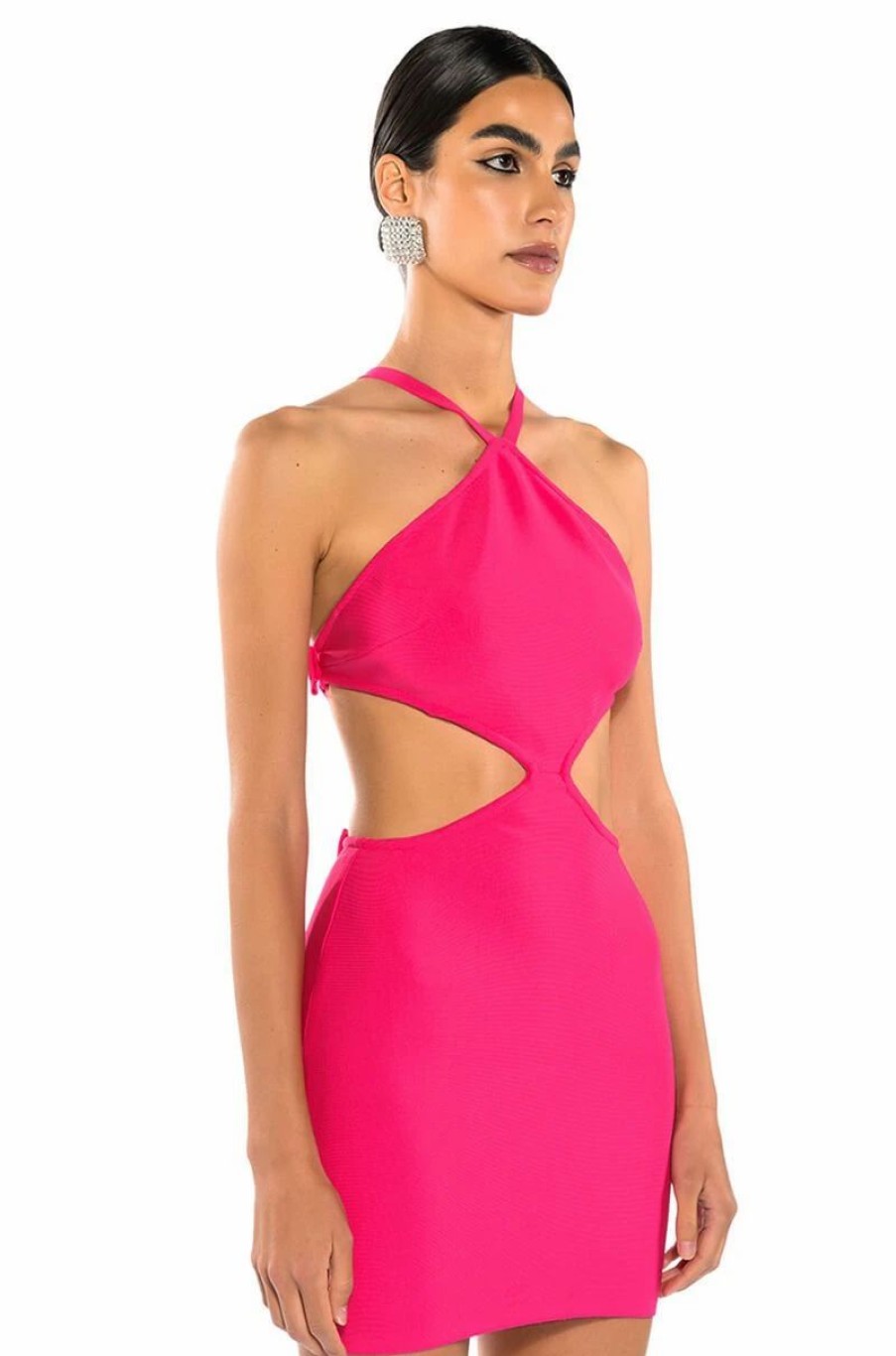 Sexy Dresses * | Praise Me Cut Out Bandage Bow Detail Mini Dress