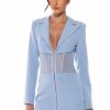 Mini Dresses * | Blue Skies Corset Blazer Dress Light Blue