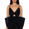 Mini Dresses * | Heart Of Gold Bow Detail Sleeveless Mini Dress Black