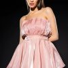 Mini Dresses * | Uplift Flounce Mini Dress Pink