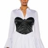 Mini Dresses * | Back To Business Corset Mini Dress White Black