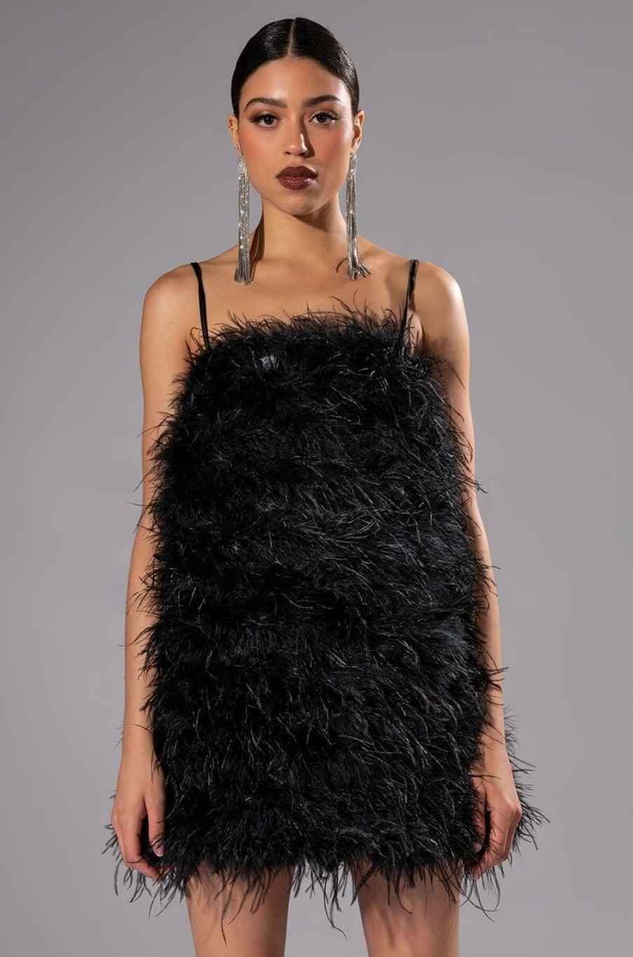 Sexy Dresses * | Anything And Everything Strapless Feather Mini Dress Black