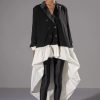 Party Dresses * | Here For It High Low Oversized Blazer Dress Black White