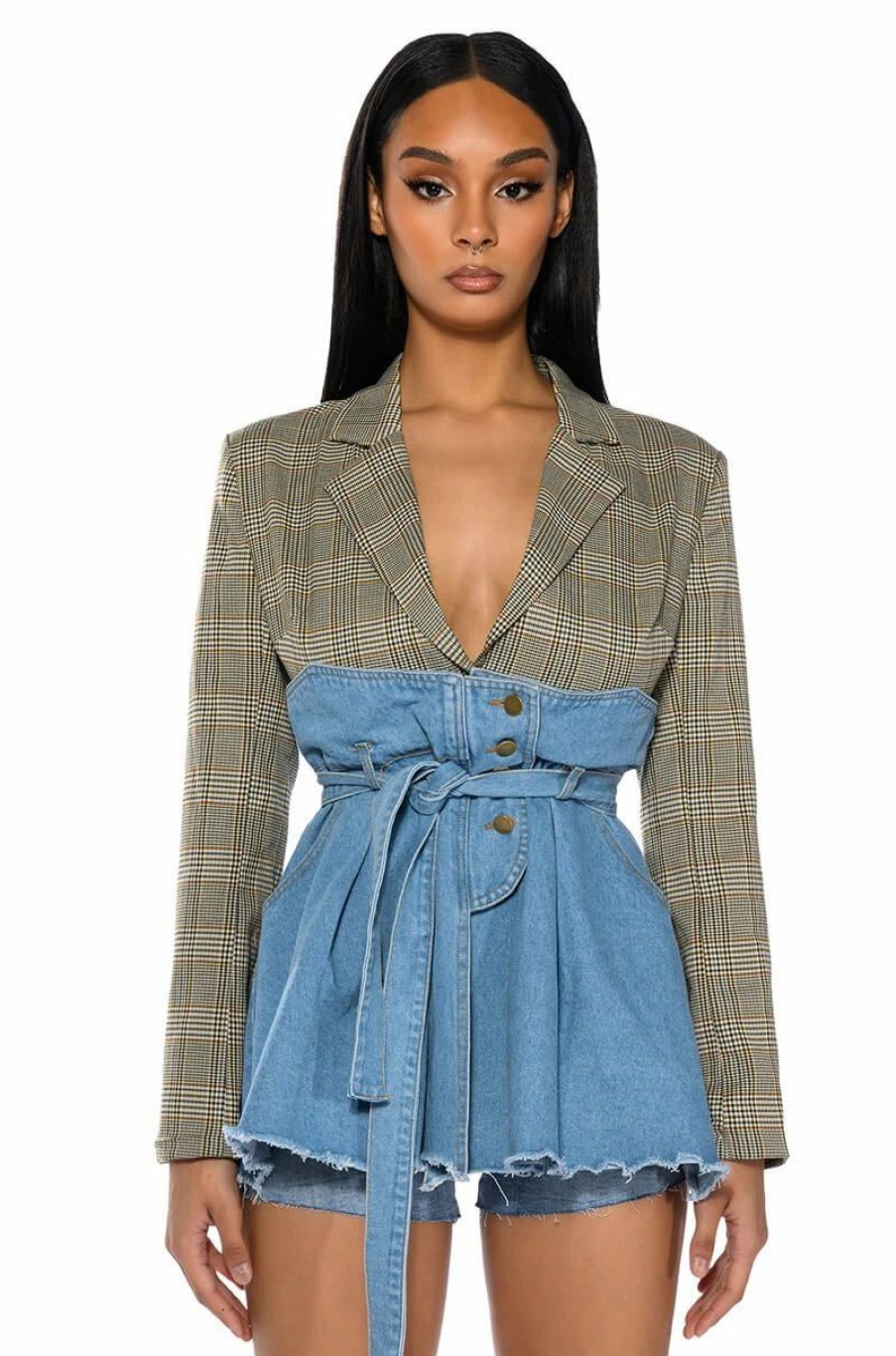 Mini Dresses * | Minding Mine Tailored Blazer Mini Dress Blue