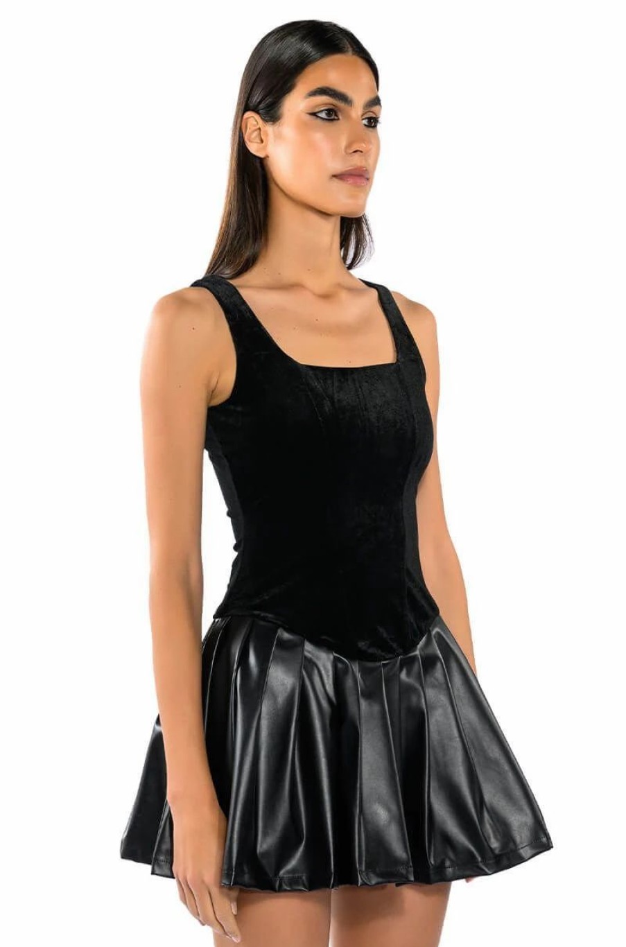 Mini Dresses * | Wrong Decisions Pleated Mini Dress Black