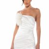 Sexy Dresses * | Tia Textured One Shoulder Mini Dress White