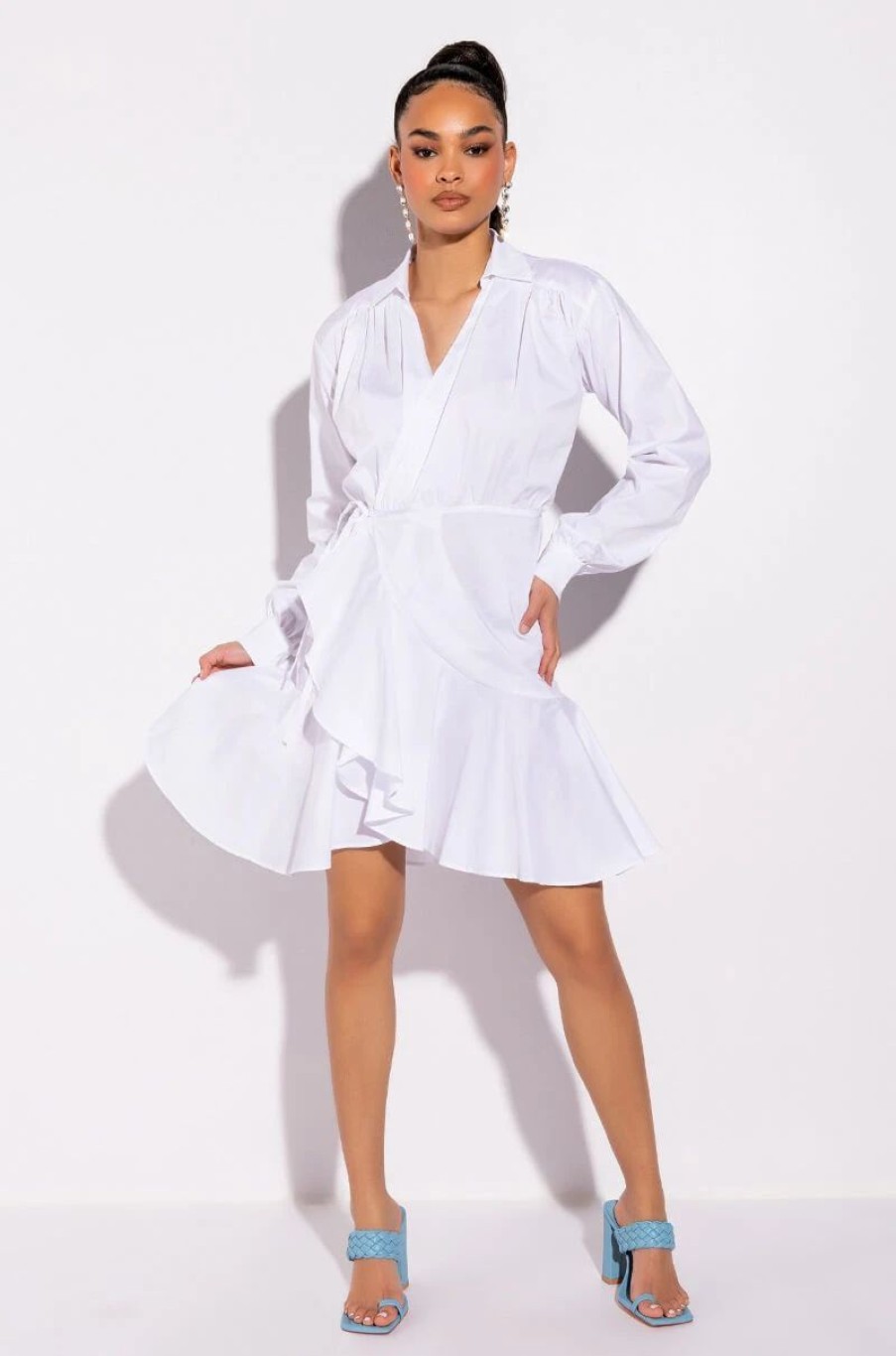 Mini Dresses * | Addicted To You Wrap Front Mini Dress White