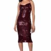 Sexy Dresses * | Wonderland Sequin Maxi Dress Burgundy