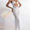 Sexy Dresses * | Luxx Is All I Know Rhinestone Mesh Maxi Dress White