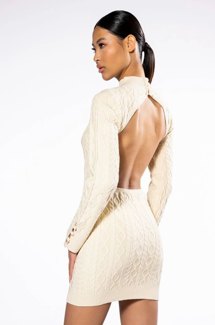 Party Dresses * | Nights With You Knit Mini Dress Cream