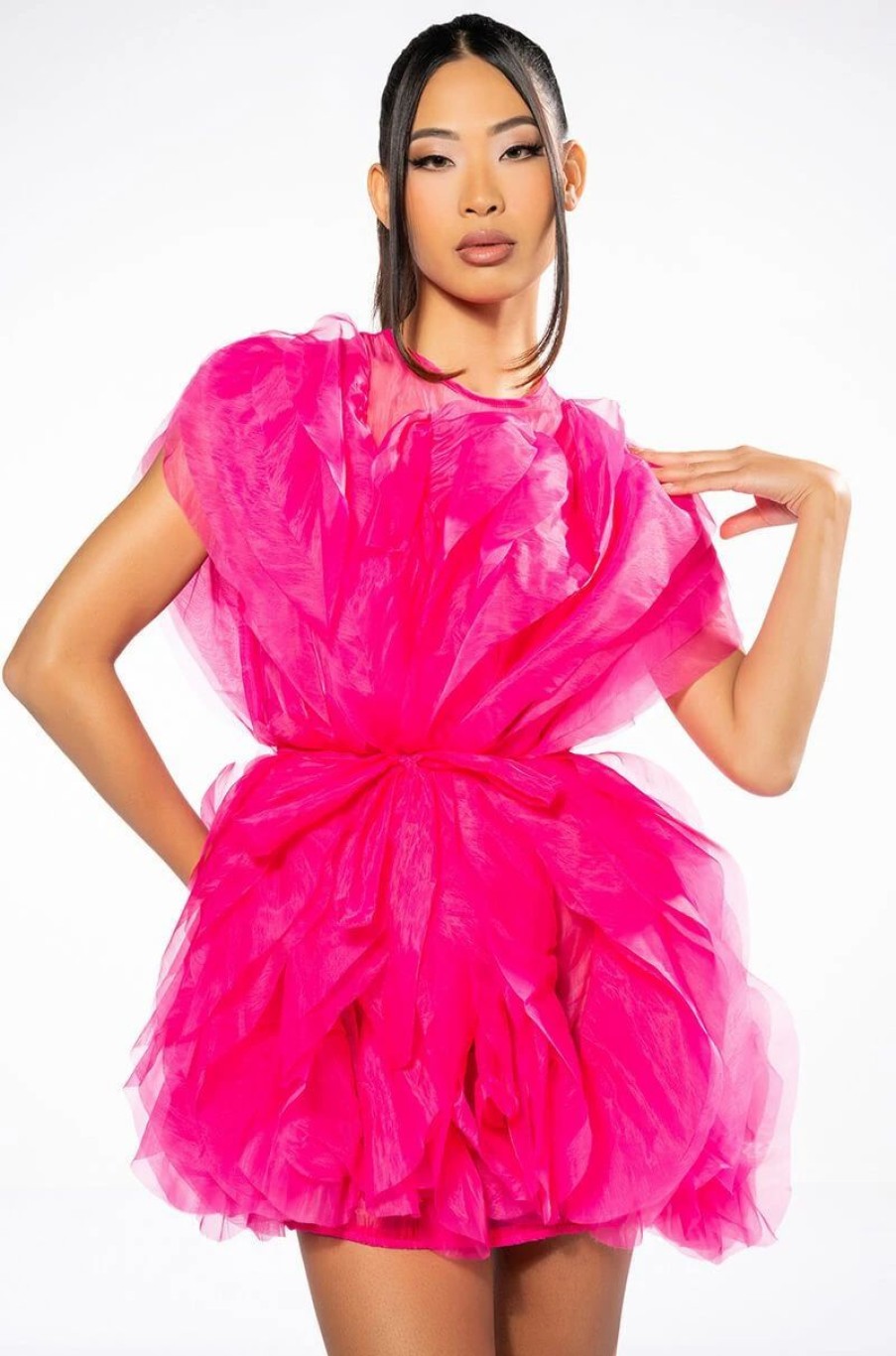 Party Dresses * | Float Like A Butterfly Mini Fashion Dress In Fuchsia