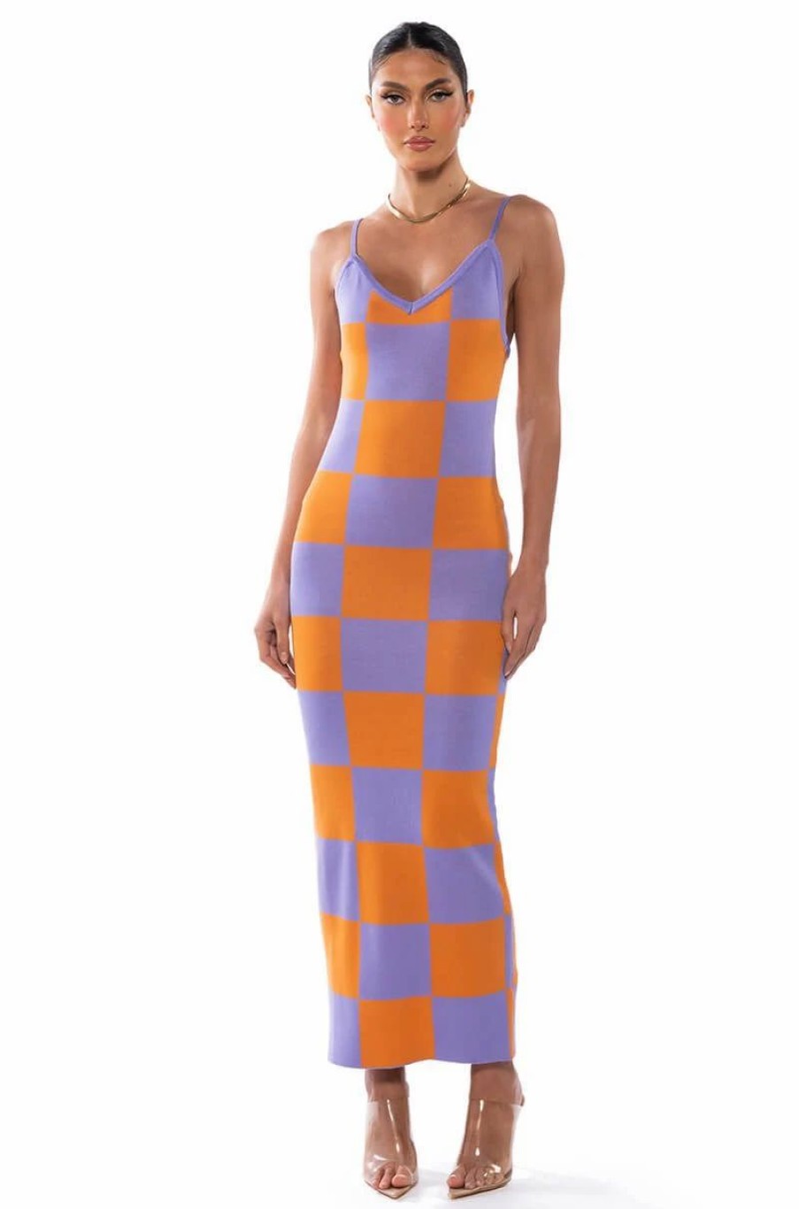 Sexy Dresses * | Don'T Have To Say Much Knit Maxi Dress Purple Multi