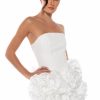 Sexy Dresses * | Bliss Floral Ruffles Strapless Mini Dress White